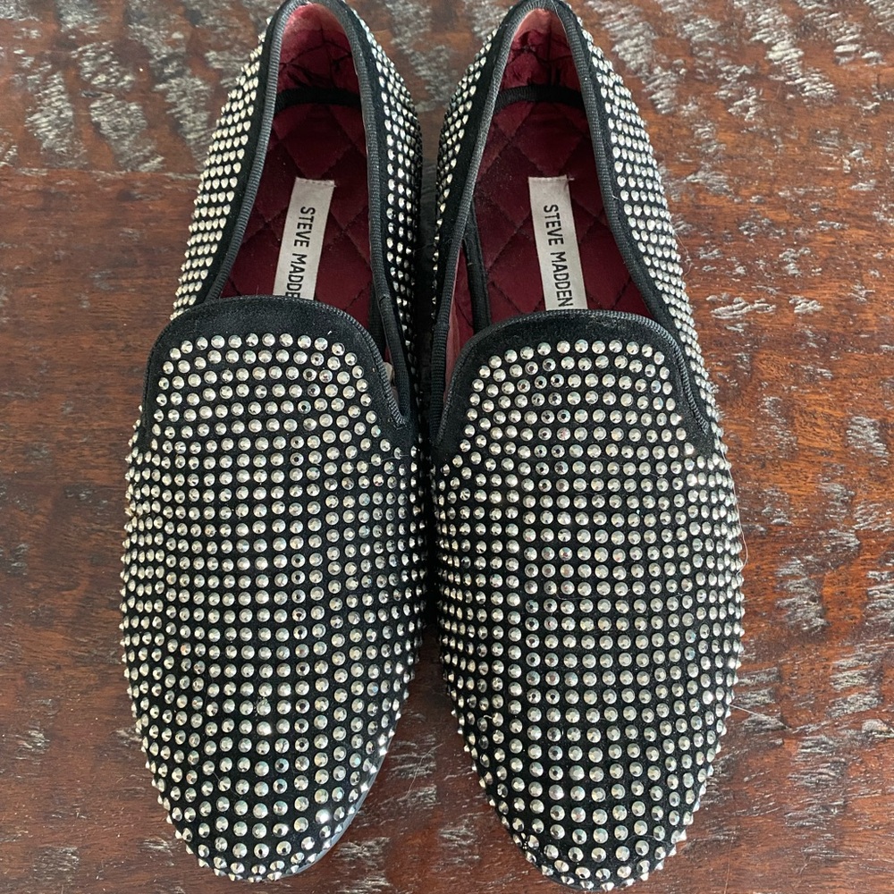 Sold! Men’s Steve Madden CAVIARR RHINESTONES Smoking Slipper Loafer - Picture 3 of 9